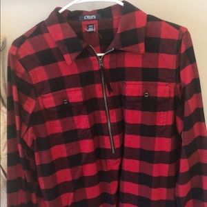 Women’s chaps half zip flannel tunic